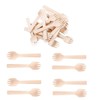 Mini Wooden Spork, 100PCS Bamboo Forks, Disposable Wooden Forks for