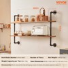 VEVOR Industrial Pipe Shelf, 2 Tier 48x 9.84in, Wall-Mount Floating