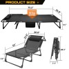 SLSY Folding Lounge Chair Bed Cot 4-Position Adjustable Patio Reclining