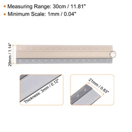 sourcing map 2pcs Folding Straight Ruler 30cm Metric Aluminum Alloy Protractor Foldable Angle Ruler Geometric Measuring Tool with Angle Line for Architects Artists Office, Gold Tone Silver Tone