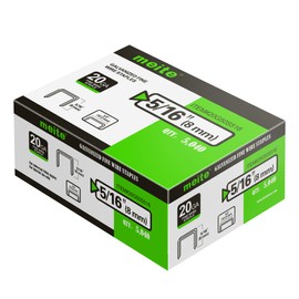 meite 20 Gauge 1/2-Inch (12.3mm) Crown 5/16-Inch Length Upholstery Staples for Staple Gun, Fine Wire Galvanized Staples for Carpet, Work Box, Cable, Shed (10 Boxes)