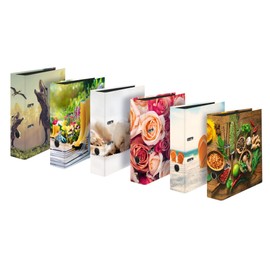 Original Falken Motif Folder, Rose Motif, Made in Germany, 8 cm Wide, DIN A4 Ring Binder, Lever Folder, Letter Folder, Office Folder, Plastic Folder, Motif Folder