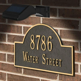 Whitehall Products Standard Wall Illuminator Solar Address Lamp, Black