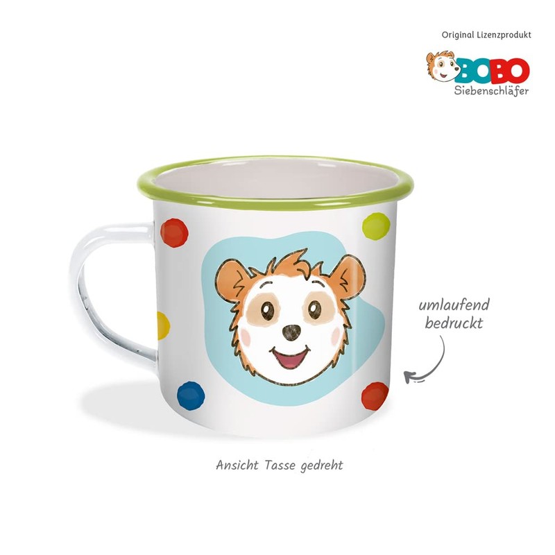 Trötsch Bobo Siebenschläfer Emailletasse Punkte: Kaffeetasse Teetasse Geschenkidee Geschenk Tasse