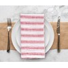 Red Linen Napkins Set of 4, Red Striped Napkins, Flax