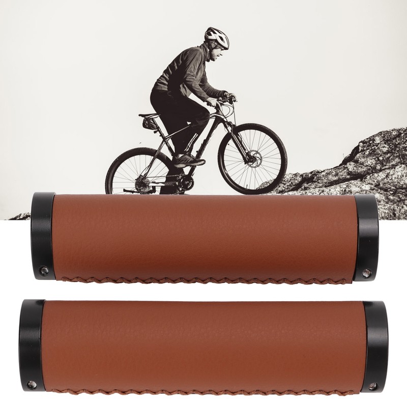 Bike Grips Shockproof Prevent Slip Soft Fiber Leather Handlebar Grips