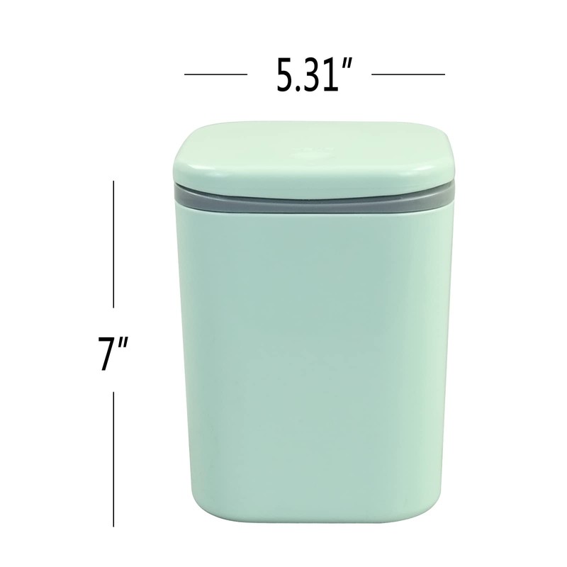 Vababa Mini Waste Can, 2 L/0.5 Gallon Push-Button Trash Can