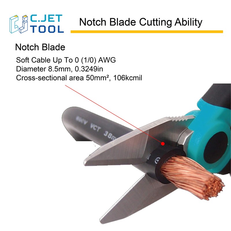 C.JET TOOL 6" Stainless Electrician Scissors Heavy Duty Professional for