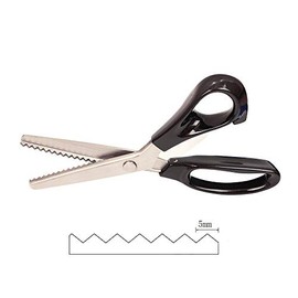 Professional Pinking Shears, Comfort Grip Handle Stainless Steel Dressmaking Scissors Sewing Art Craft Cut Tool, Serrated and Scalloped Blade Cutting Scissor for Fabric Decoration (Serrated 5mm)