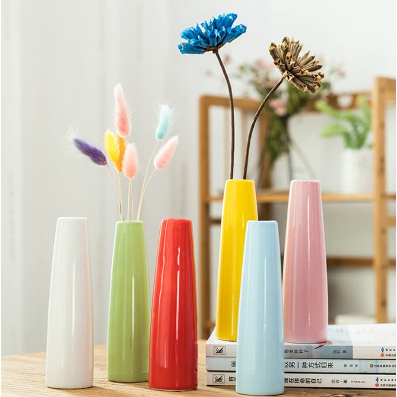 Small Ceramic Bud Vase Conic Flower Single Stem Vase Modern