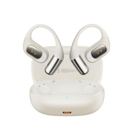 iWALK Open-Ear Headphones, True Wireless Headphones Bluetooth 5.4 Light Earbuds, Ultra Comfort Earhooks, 35H Playtimes, Clear Calls, Air Conduction Stereo Sound with 15mm Drivers for Workouts (Beige)