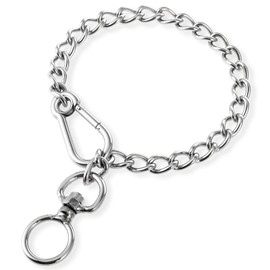 Dog Chain Collars, Stainless Steel Chew Proof Necklace, Adjustable Slip Chain Metal Dog Collar for Small, Medium Dogs, Training Walking, Anti-Winding Leash Extension (15.7 in)