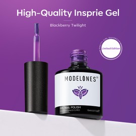 modelones Color Changing Black Purple Gel Nail Polish, 15 ML Black Dark Purple Mood Temperature Change Nail Polish Gel Soak Off Black Nail Art DIY Salon Manicure Holiday Gift for Girls Women