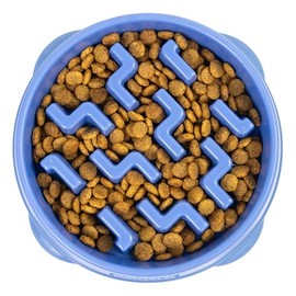 Outward Hound Fun Feeder Slo Bowl, Slow Feeder Dog Bowl, Medium, Blue