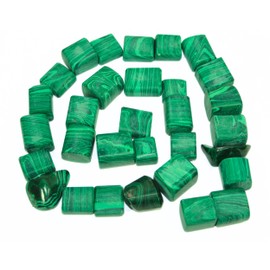 Prajet Crystal Natural Malachite Tumbled Stones 100 Grams Polished 0.75–1 Inch Natural Green Tumbles for Collection Décor Gift