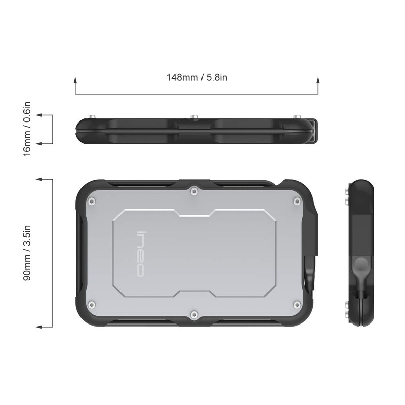 ineo Caja de Disco Duro Externo USB 3.1 Gen2 Tipo