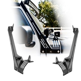 I1MOTOR A-Pillar LED Light Bar Offroad Heavy Duty Steel Mount Brackets Windshield Frame Fit for 2018-2025 Jeep Wrangler JL/JLU & 2019-2025 Jeep Gladiator JT