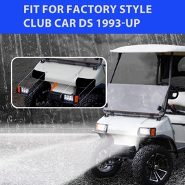 FIXHAWK Club Car DS LED Headlight Kit, Original Style Head Light Kit with Adapter Wire for 12 Volt Club Car DS 1993-Up Golf Cart, Replace OEM # 101988002 101988001