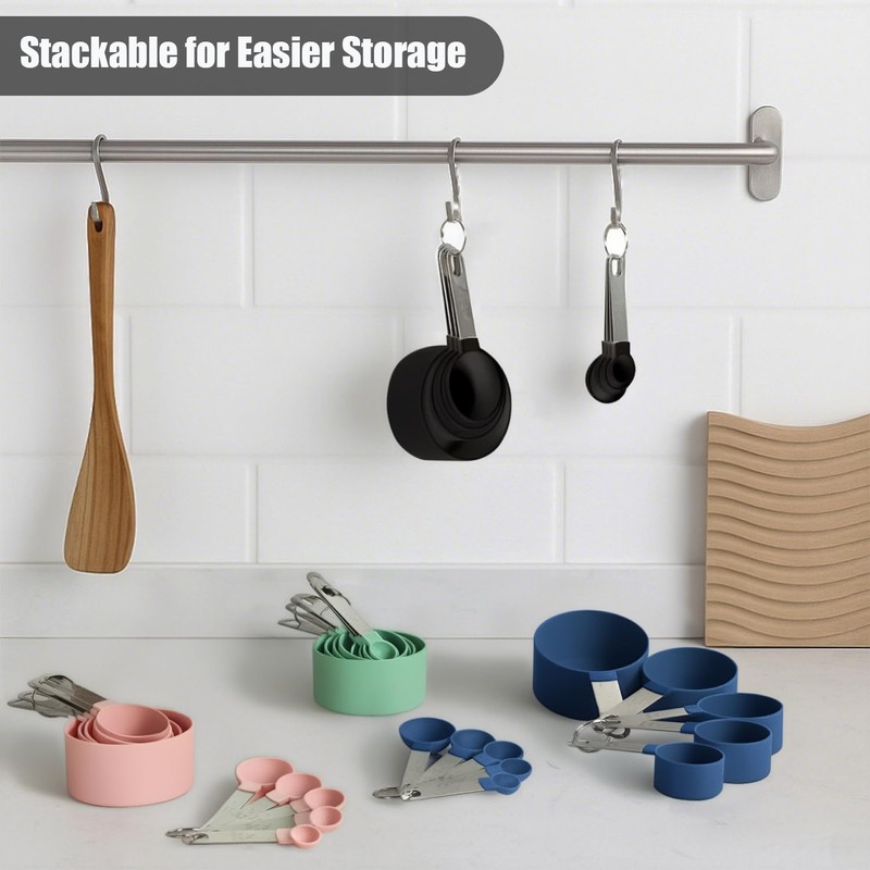 Measuring Cups and Spoons Set, 10-Piece Stackable Kitchen Tools with