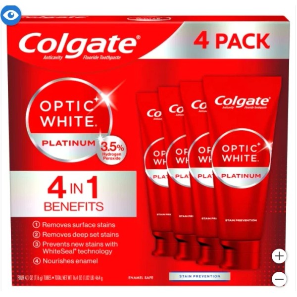Colgate [4 VALUE PACK] Colgate Optic White Platinum Teeth Whitening