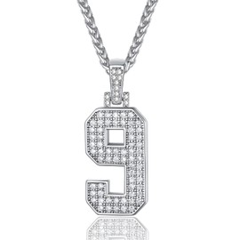 Number 9 Chain Gold Plated Number Pendant Football Chains