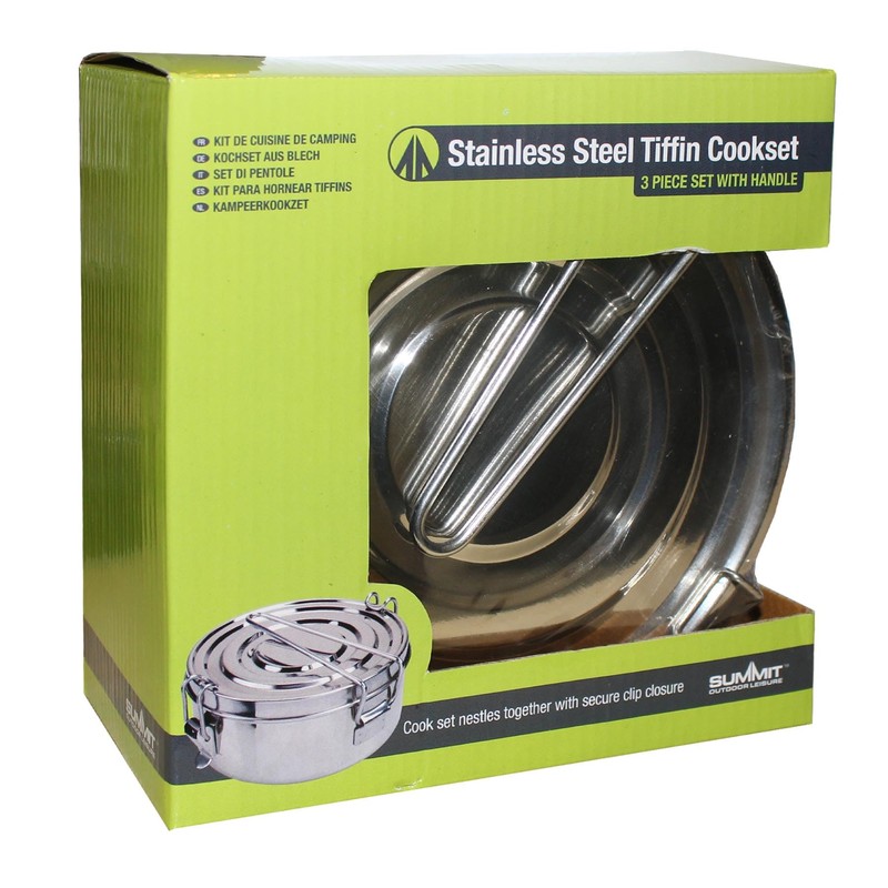 3 Pc Stainless Steel Tiffin Cook Set - Summit Camping/Outdoor