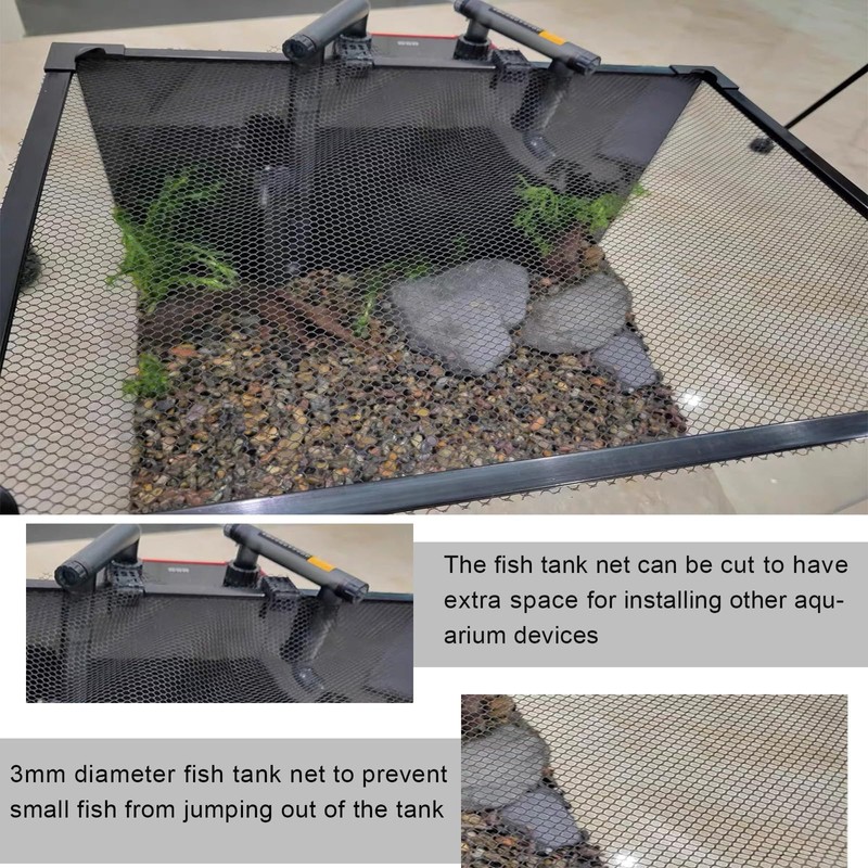 Magnetic Aquarium lid Fish Tank Hood top Cover Anti-Jumping net