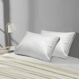 kathy ireland Bed Pillows Filled with Feather Jumbo Size Pillows Set of 2 Packs Hotel Quality Sleeping Cooling Pillows for Side Back and Stomach Sleeper