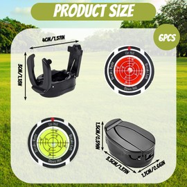 TUBAWD 6Pcs Golf Ball Retriever for Putter, Putter Ball Grabber, Golf Ball Grabber - Set Includes 2 Colored Ball Markers & 4 Retrievers for Easy Golf Ball Pick Up