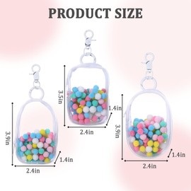 3 Pcs Clear Figure Display Bag with Keychain, Portable Small Doll Storage Hanging Zipper Closure Blind Box Display Case, White Dustproof Carrying Case for Showing Off Box Figures Dolls Collectibles