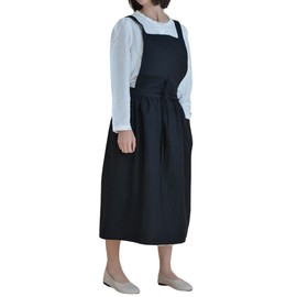 SEJMX Cute Pinafore Dress Retro Lovely Vintage Kitchen Apron Waterdrop Resistant Cotton Aprons for Women with Pockets