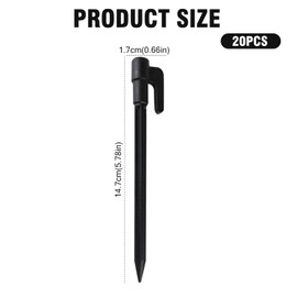 Pack of 20 Plastic Tent Pegs Lightweight Camping Pegs 14.7 x 1.7 cm Plastic Tent Stakes Heavy Duty Camping Pegs Plastic Pegs Lightweight Tent Pegs for Tent Awning Mat Outdoor Accessories (Black)