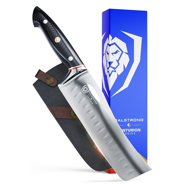 DALSTRONG Nakiri Knife - 7" - Vegetable Knife - Centurion Series - Swedish 14C28N High - Carbon Stainless Steel - G10 Handle - w/Sheath