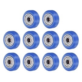 sourcing map 10pcs 3D Printer POM Rollers, Solid High-Speed Gantry Wheels V Slot POM Pulley Wheel with 625ZZ Double Shield Bearing for 3D Printer, CNC Machine (Blue)