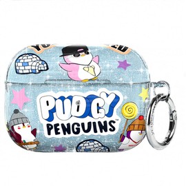 Velvet Caviar Compatible with AirPods Pro Case 2nd and 1st Generation - Cute Protective Hard Cover for Women - Pudgy Penguins Blue Glitter