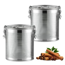 Tea Strainer Stainless Steel Spice Strainer: Filter Tea Spice Ball Tea Filter Spice Strainer with Lid, Nizirioo Tea Infuser for Loose Tea with Carry Chain and Hook, Teapot Large Tea Bag Strainer Tea