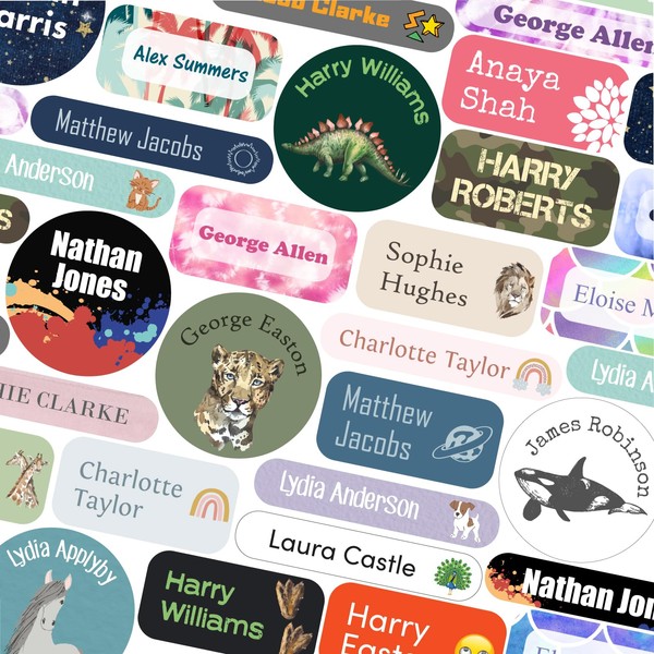 128 Stickerscape Iron On School Name Labels for Children -