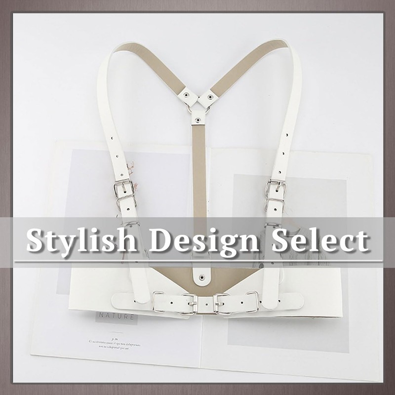 One Limitation BP305 Women's Suspender Leather Fashion Harness Silver Buckle