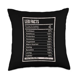 Leo Facts Apparel For Men And Women Funny Zodiac Gift Throw Pillow