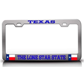 Custom Brother - Texas The Lone Star State Texas Metal Car SUV Truck License Plate Frame Ch y18