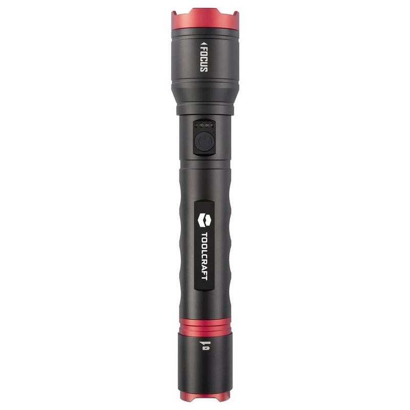 Toolcraft Taschenlampe verstellbar, Einstellbare Punktgröße, mit Stroboskopmodus, mit USB-Schnittstelle Li-Ionen