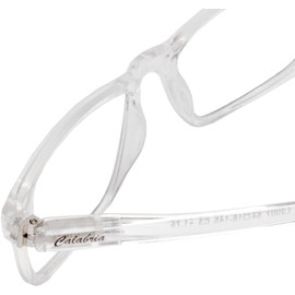 Calabria L2007 Reading Glasses +4.00 Clear Crystal Men Women Designer Single Power Readers Stylish Trendy Modern Eyeglasses