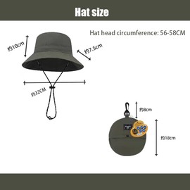 CCAIPU Mens Womens Waterproof Bucket Hat,Ladies Rain Hats Summer Beach Fishing Cap UPF 50+ Sun Hat Adjustable Packable Windproof (UK, Alpha, One Size, Navy Blue) (UK, Alpha, One Size, Navy Blue)