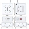 Surge Protector Power Strip - CHCORE 15Ft Braided Extension Cord