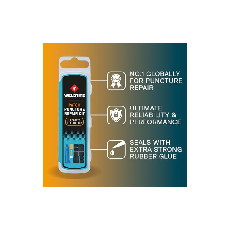 WELDTITE Puncture Repair Kit for Bike Tyre Inner Tubes -