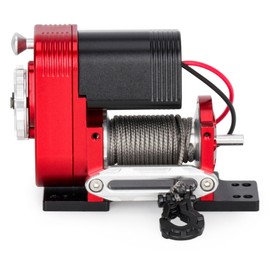 1/10 Scale Simulated 8274 Vertical Winch Aluminum 6-12.4V 50lbs Load Capacity for RC Crawler Axial SCX10 TRX4 RC4WD D90 Upgrade Part (Red)