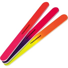 Juego de Limas para uñas de Tweezerman, de color Neón. Paquete de 3 unidades surtidas.