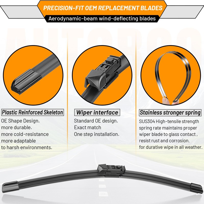 AUTOBOO 3-Pack Windshield Wiper Blades for Subaru Outback 2020-2025, Original