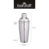 BarCraft Luxury Stainless Steel Cocktail Shaker, 700 ml (1.25 pts)