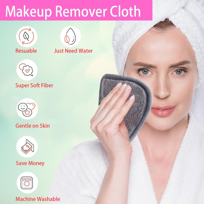 BloomSesame Microfibre Make-Up Cloth, Reusable Microfibre Face Cleansing Cloth, Make-Up